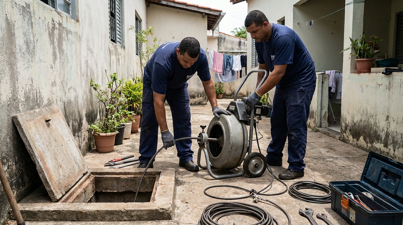 Desentupimento de Coluna Sanitária em Lages‑SC